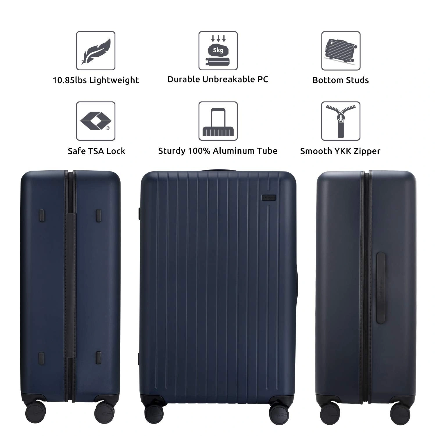 Smooth Rolling Blue Spinner Luggage - 24/26 Inch Carry-On Perfection