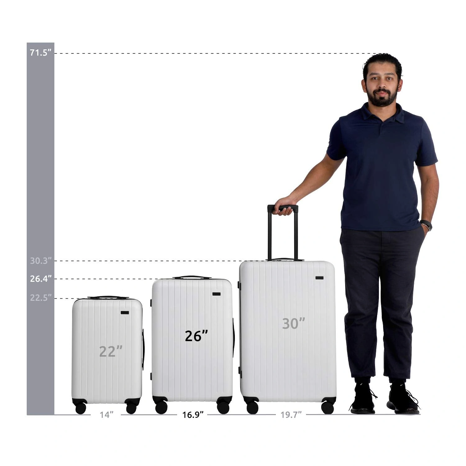 Effortless Travel 26" White Spinner Luggage Stylish & Strong